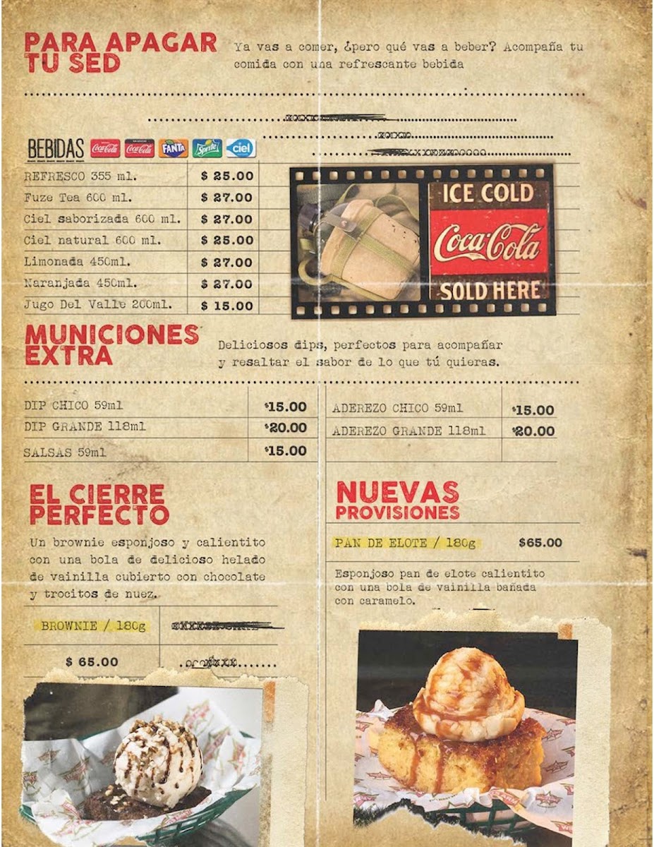 Wing's Army Salina Cruz Menu - Image 2