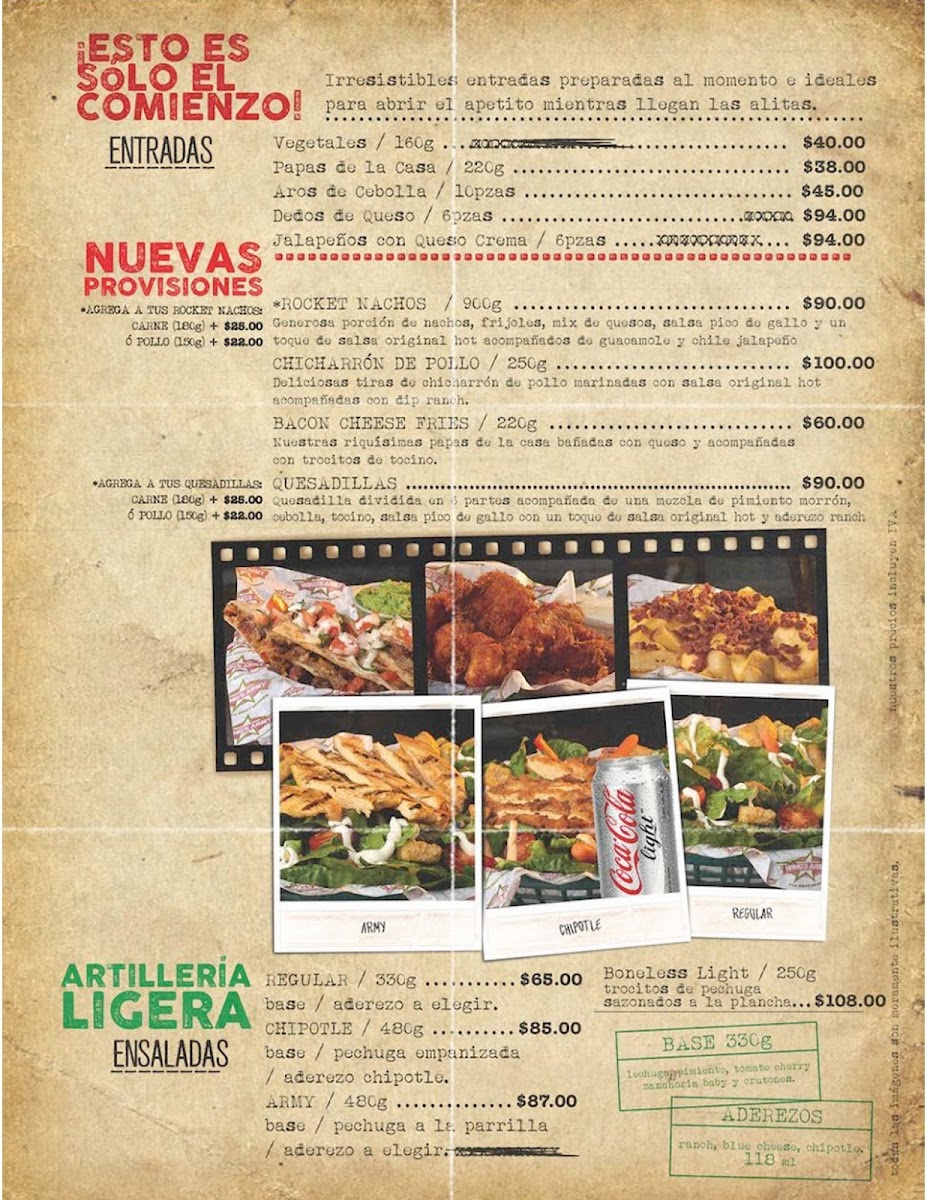 Wing's Army Salina Cruz Menu - Image 4